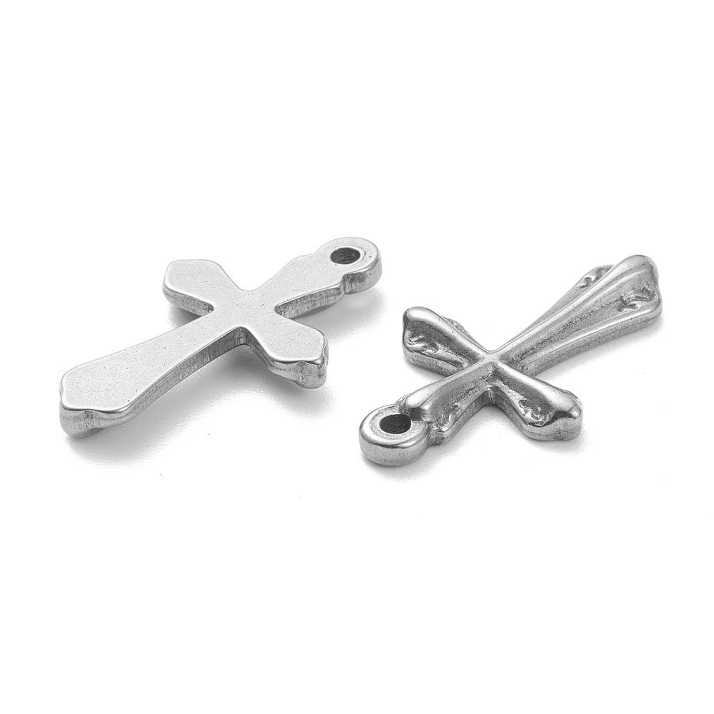 1 Gothic stainless steel cross charms 23mm