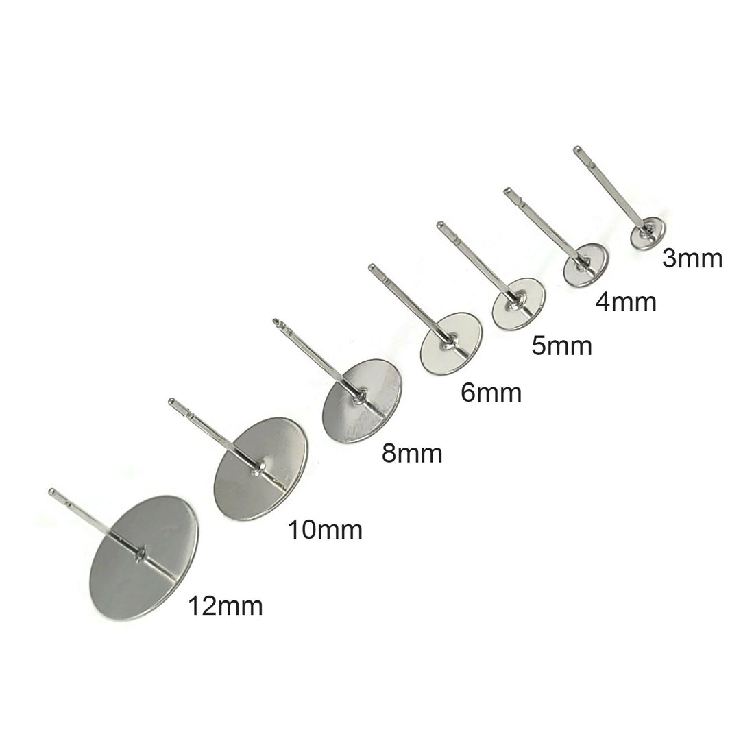 50 Stainless steel earring posts - Bulk price