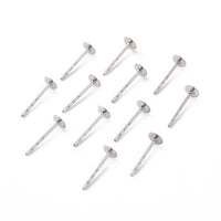 50 Surgical stainless steel earring posts, 3mm, 4mm, 5mm, 6mm