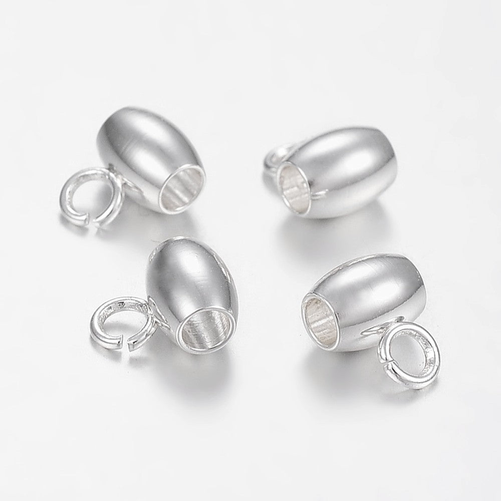 5 Stainless steel oval beads with loop