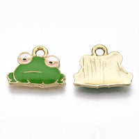1 breloque grenouille émaillée