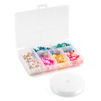 Clay and acrylic beads kit, 1160 assorted rainbow beads, Jewelry bracelet making set