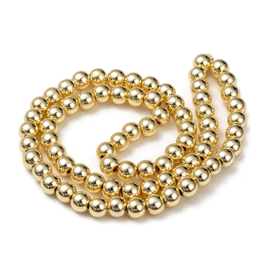 Gold hematite beads, 3mm, 4mm, 6mm, 8mm