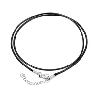 1 collier cordon polyester ciré noir 1,5mm