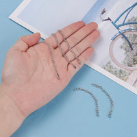 5 Stainless steel extension jewelry chains - Tail extender 60mm with charm