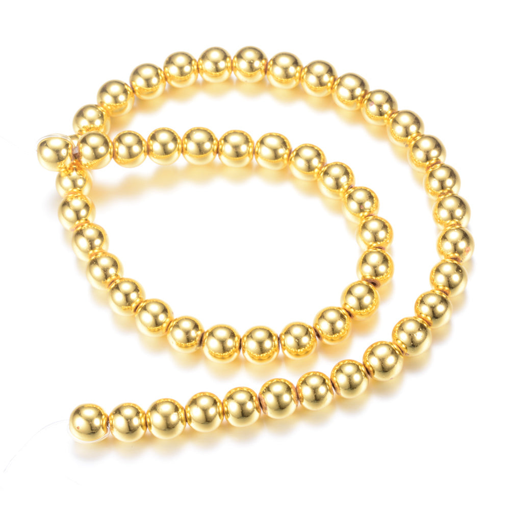 Gold hematite beads, 3mm, 4mm, 6mm, 8mm