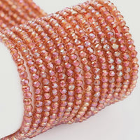 Mini perles en verre métalliques 2mm à facettes