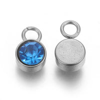 1 Small birthstone charm - Silver