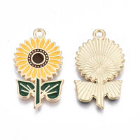 1 Sunflower enamel charms