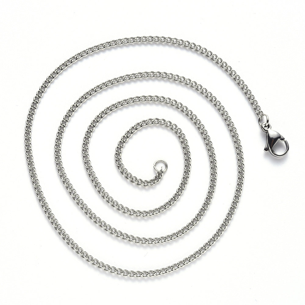 1 Fine stainless steel curb chain necklace