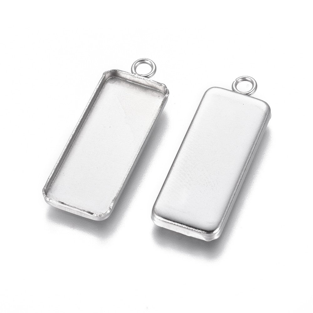 1 Stainless steel rectangle pendant setting