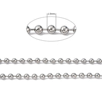 Chaîne à billes en acier inoxydable 1,5mm, 2mm, 2,4mm