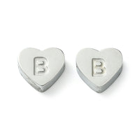 1 Surgical steel heart letter bead