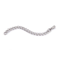 5 Stainless steel extension jewelry chains - Tail extender 60mm with charm
