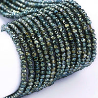 Tiny faceted beads 2mm, Metallic seed bead