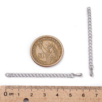 5 Stainless steel extension jewelry chains - Tail extender 60mm with charm
