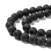 Pierres Naturelles Noires Givrées Rondes 6 ou 8mm
