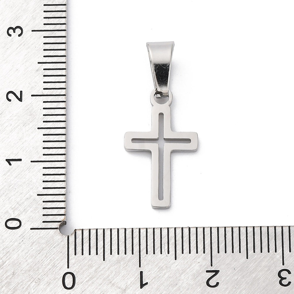 1 stainless steel cross pendant 18mm