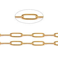 Chaîne trombone en acier inoxydable doré 12x4x1mm