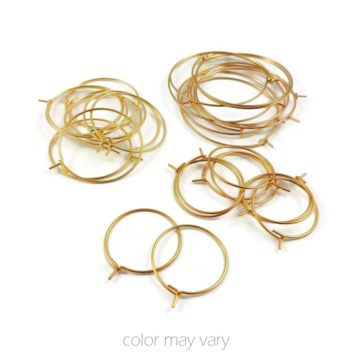 10 Gold stainless steel hoops - Five sizes available