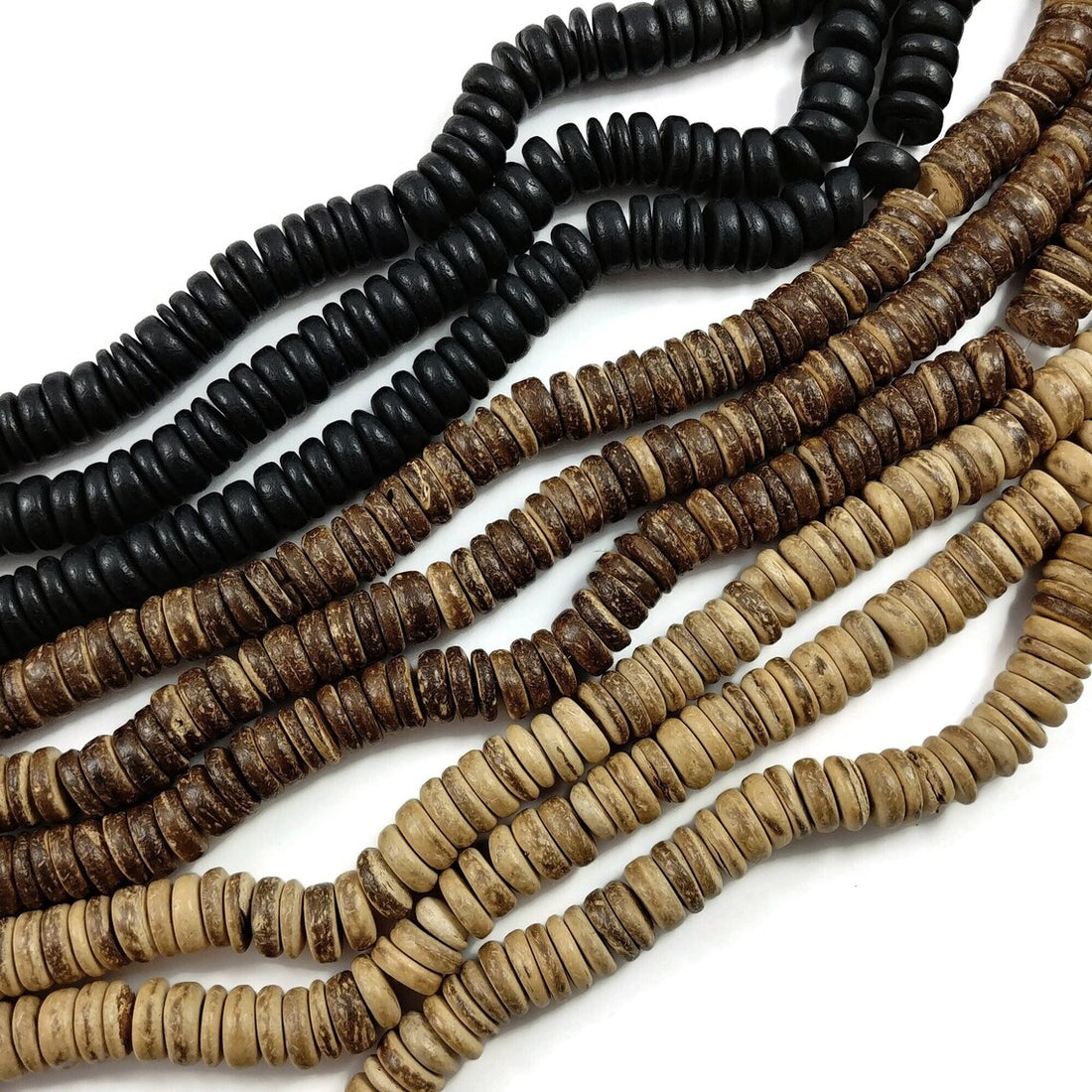 10mm coconut big heishi beads - Three colors available