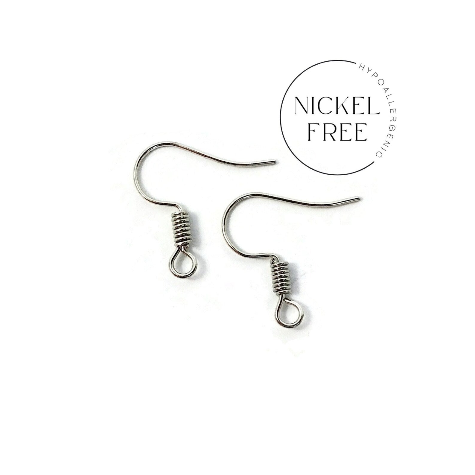 50 Earring hooks - Silver - Nickel free, lead free and cadmium free