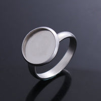 Stainless steel adjustable rings round cabochon settings (fits 10mm 12mm dia.) Hypoallergenic jewelry findings