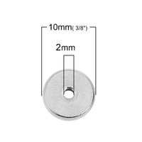 10 Stainless Steel Spacer Beads 4, 5, 6, 7, 8 or 10mm