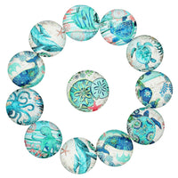 Mixed ocean wildlife glass cabochons 10, 12 or 14mm - set of 20