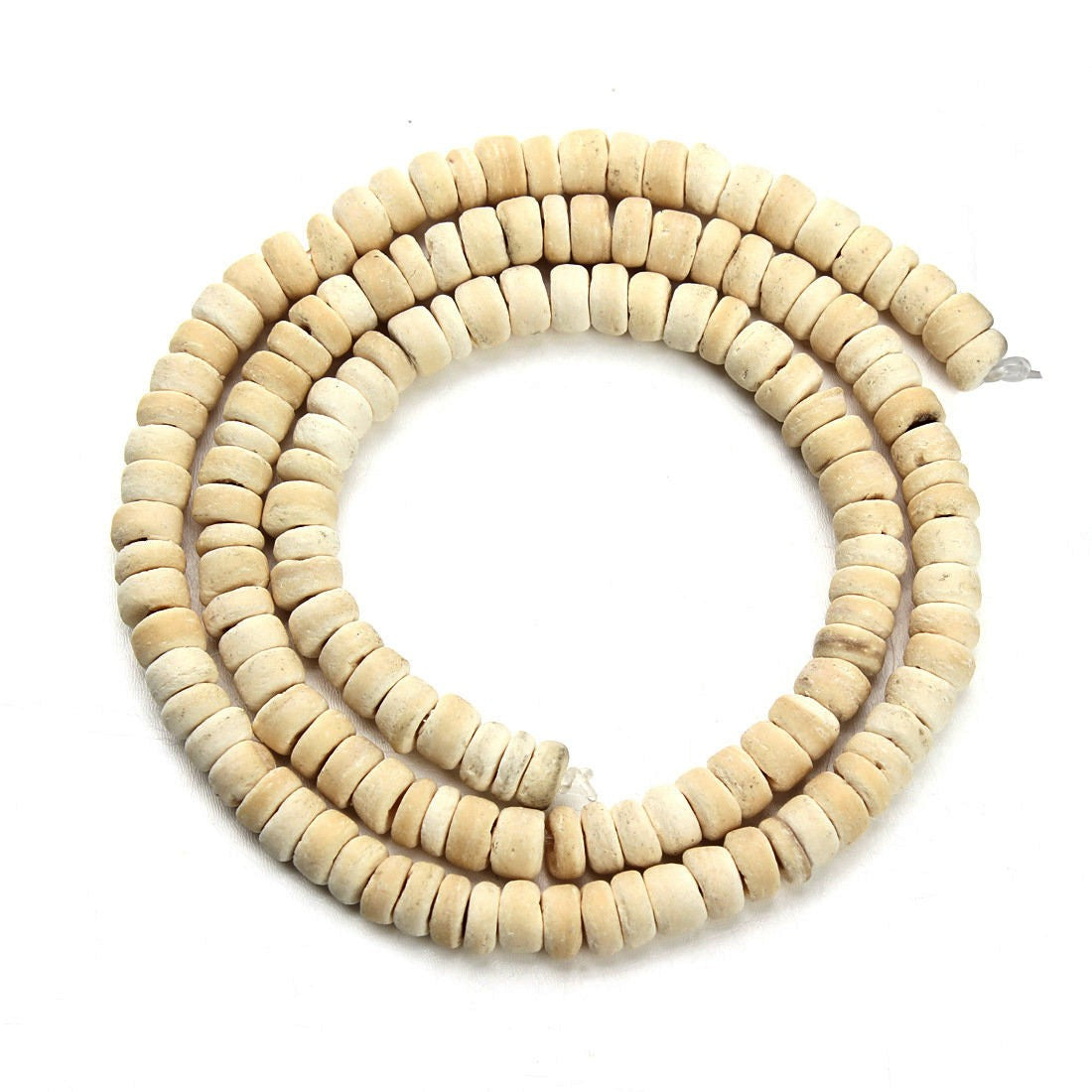 Perles de bois de coco 5mm - 1 corde de 38cm