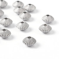 Antique silver tibetan bicone beads 8mm - Nickel free, lead free and cadmium free