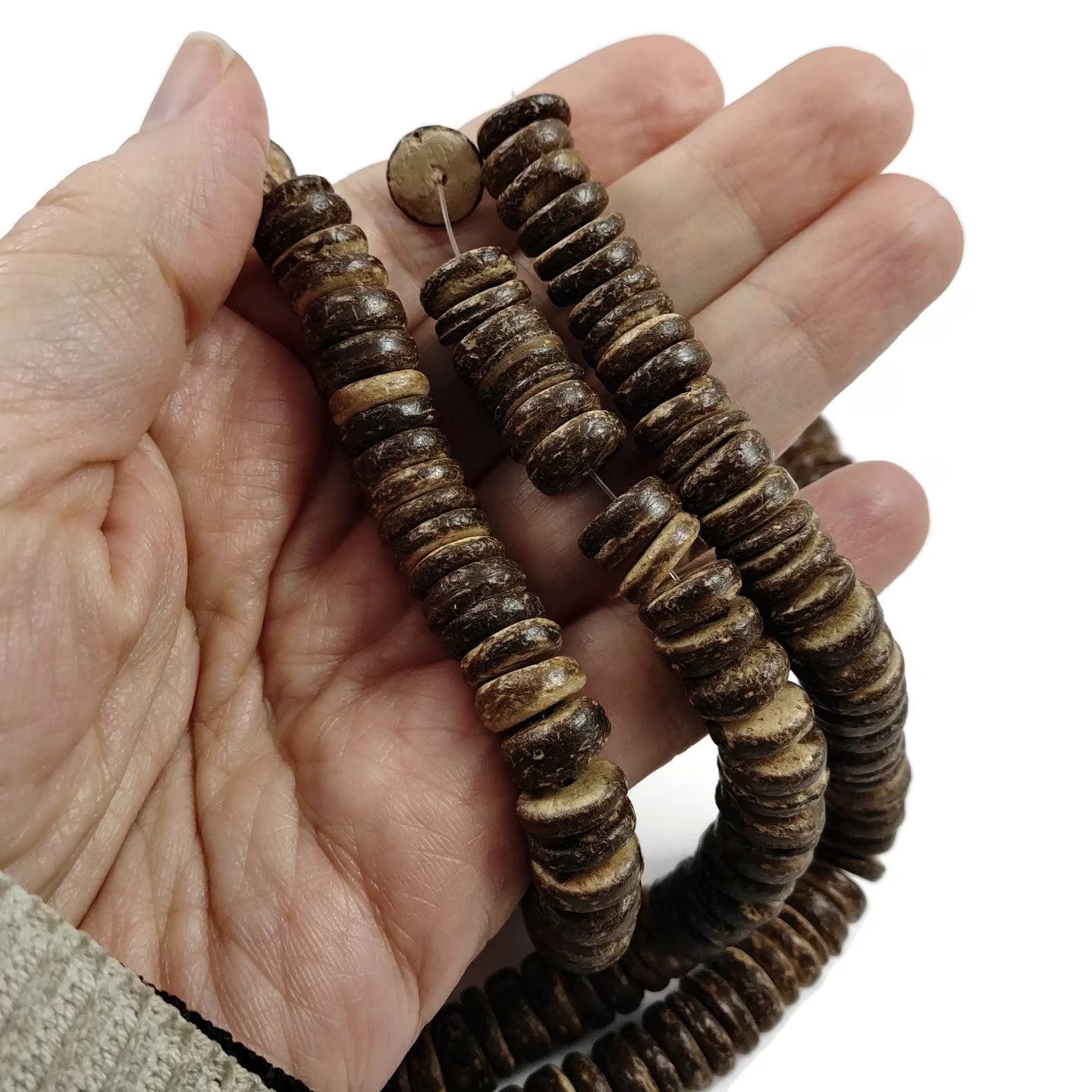 10mm coconut big heishi beads - Three colors available