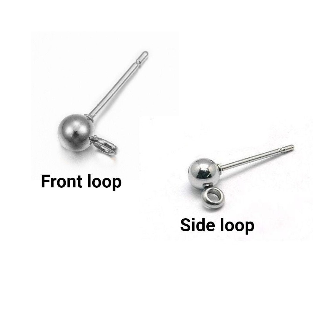 10 Stainless steel ball post with loop