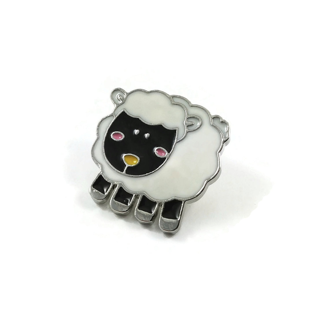 Black sheep enamel pin, Knit lover brooch, Cute gift for knitter