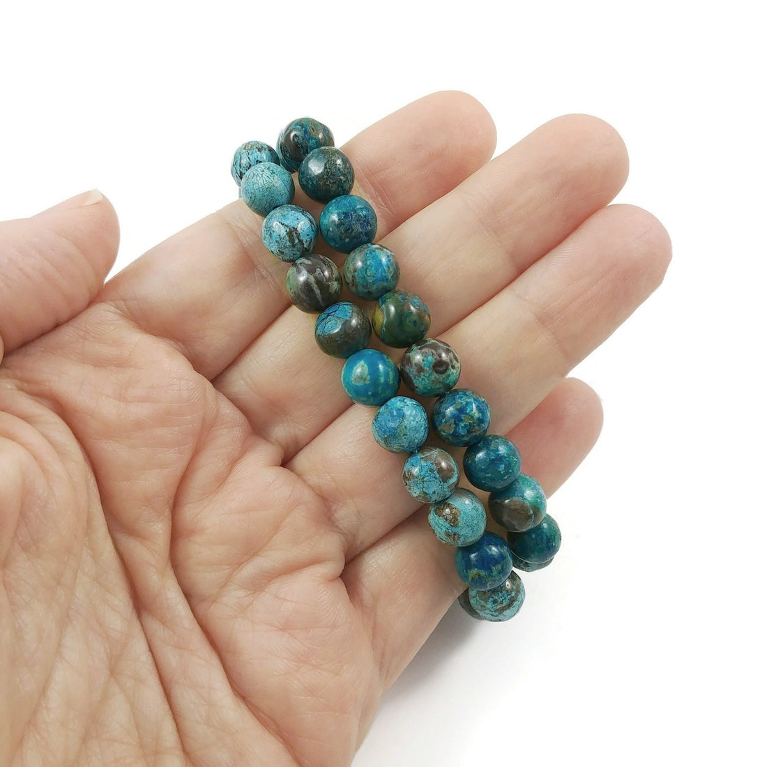 Perles en Pierres Marbrées Ocean Jasper Rondes 8mm