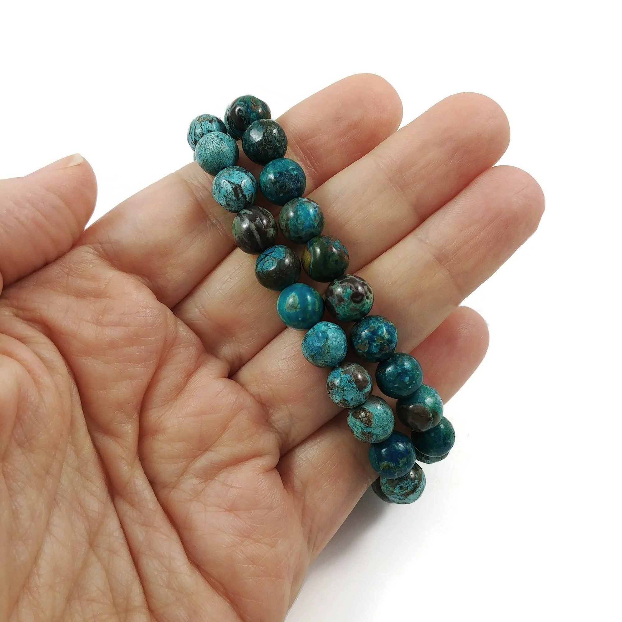 8mm emerald green ocean jasper beads
