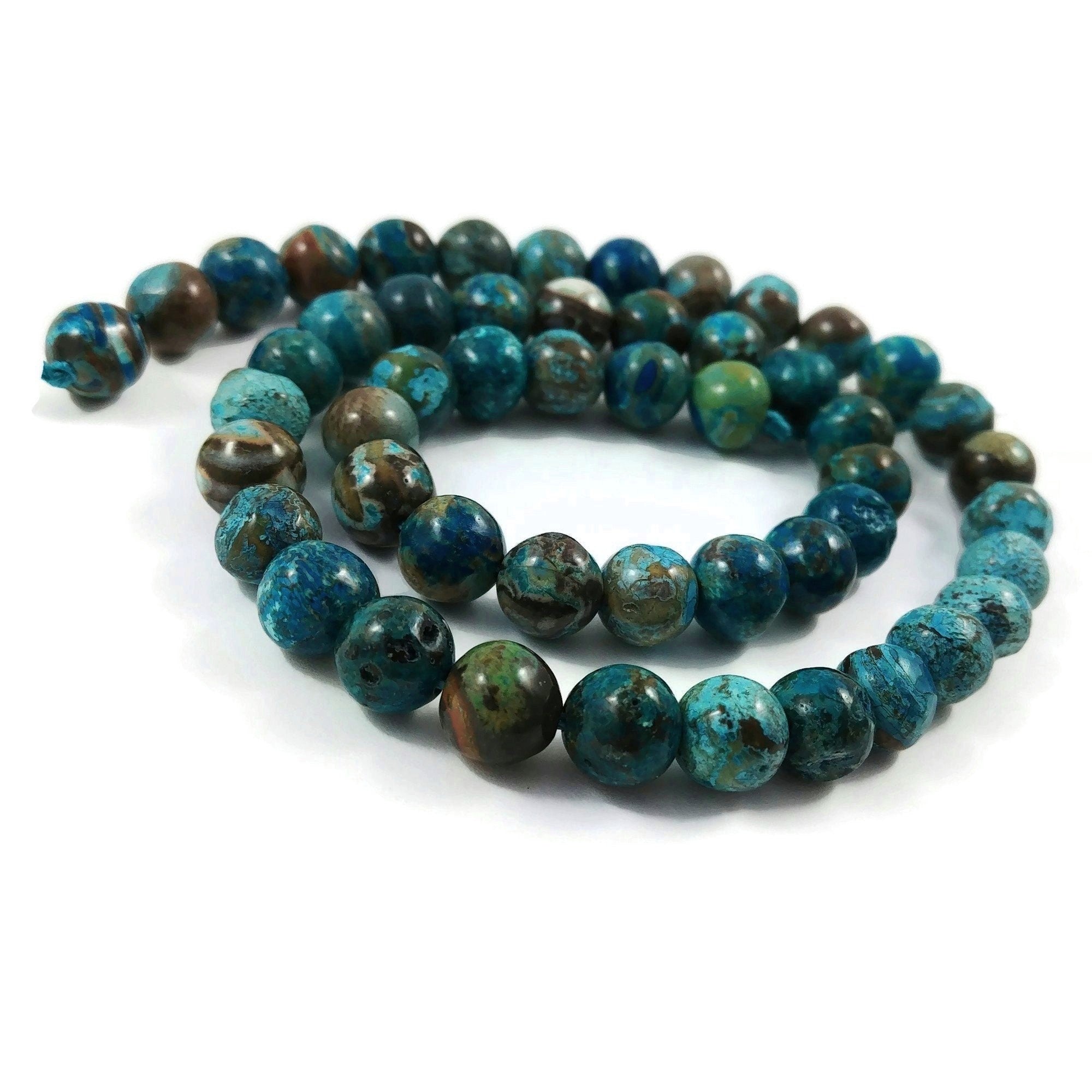 8mm emerald green ocean jasper beads