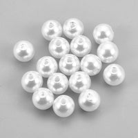 40 pearl spacer beads, 6mm plastic beads for jewelry making, White round beads