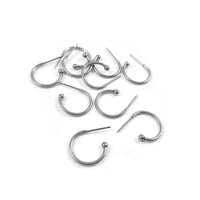 Surgical stainless steel hoops, Silver earring findings, Hypoallergenic jewelry making supplies