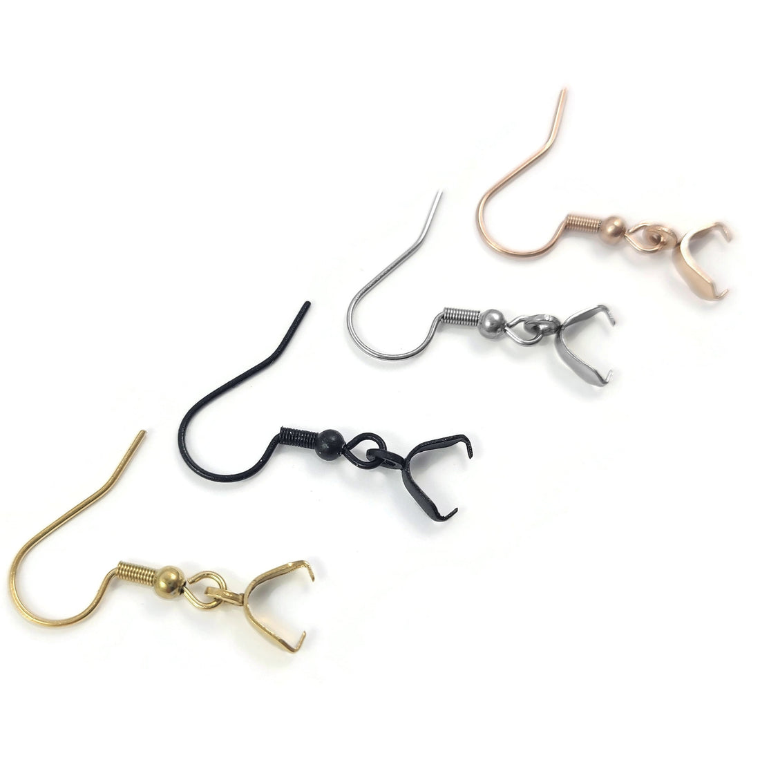 Hypoallergenic Fish Hooks Earrings - 120 Pcs/60 Pairs White Gold Plated Ear Wires Fish Hooks for Jewelry Making, Jewelry Findings Parts with 120 Pcs