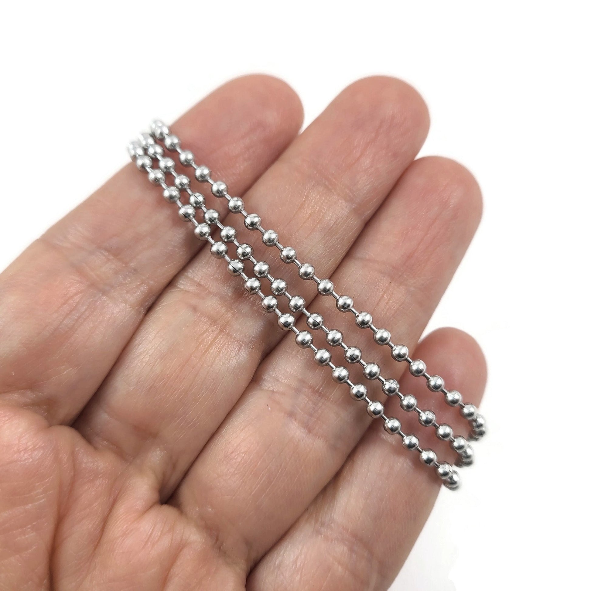 Stainless Steel Ball Chain, Tarnish Free necklace making, Jewelry supplies, Bracelet part DIY