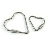 Heart carabiner, Stainless steel clasp, Charm or connector necklace making, Bottle clip & key fob findings