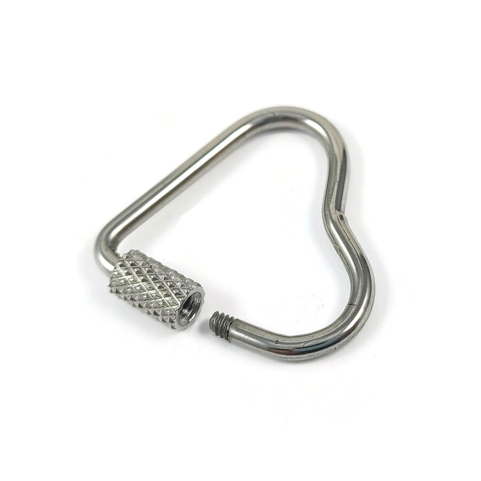 Heart carabiner, Stainless steel clasp, Charm or connector necklace making, Bottle clip & key fob findings