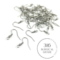 Surgical stainless steel earring hooks 50 pcs (25 pairs) Tarnish free hypoallergenic jewelry findings