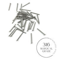 Stainless steel earring stud component, Hypoallergenic 316 surgical grade earrings findings