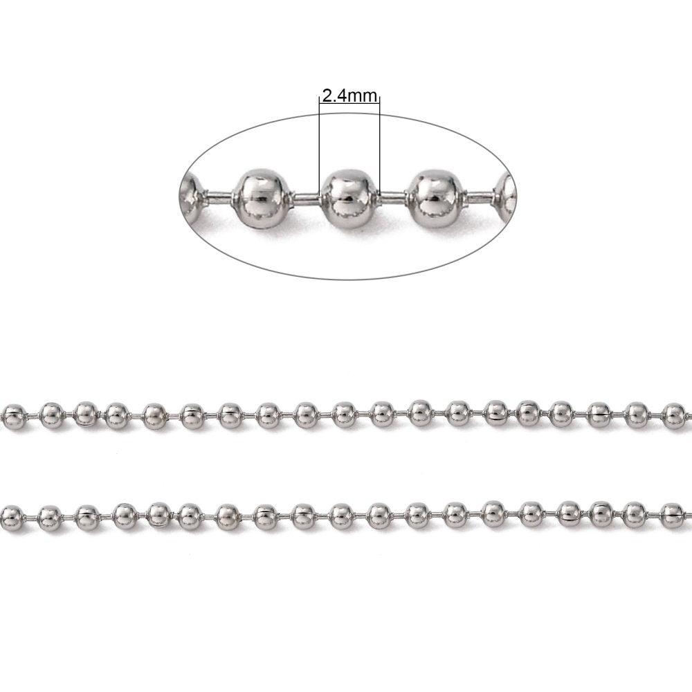 Stainless Steel Ball Chain, Tarnish Free necklace making, Jewelry supplies, Bracelet part DIY