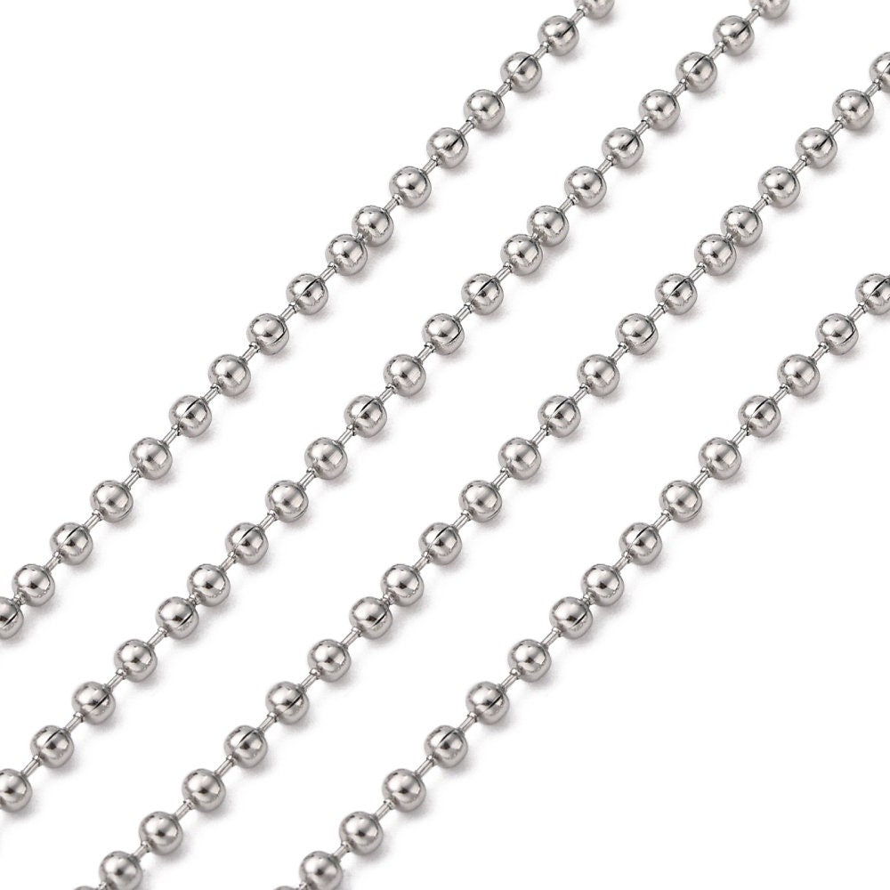 Stainless Steel Ball Chain, Tarnish Free necklace making, Jewelry supplies, Bracelet part DIY