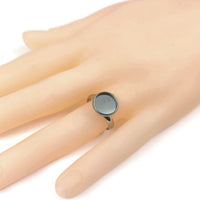 Stainless steel adjustable rings round cabochon settings (fits 10mm 12mm dia.) Hypoallergenic jewelry findings