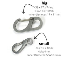 Carabiner clip, Waterproof stainless steel clasp, Bag charm, key chain-making findings