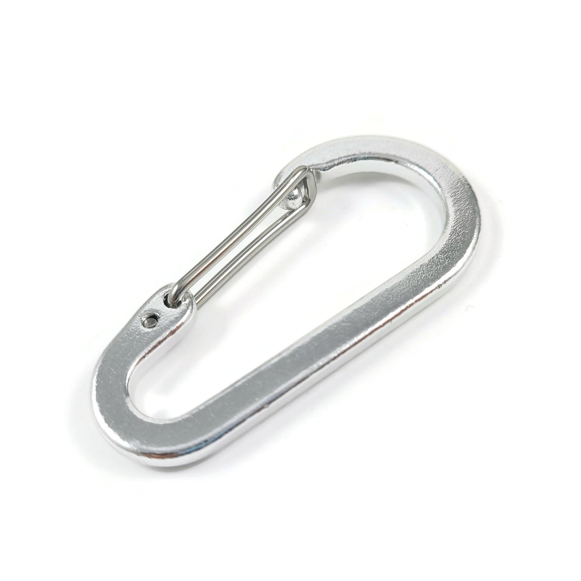 Large carabiner, Aluminum silver clasp, Bag charm, Bottle clip & key fob findings